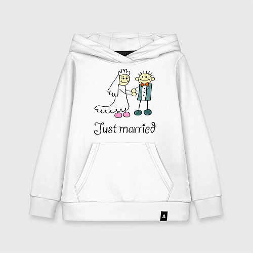 Детская толстовка-худи Just married / Белый – фото 1