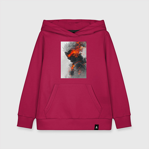 Детская толстовка-худи Киберпанк самурай / Маджента – фото 1