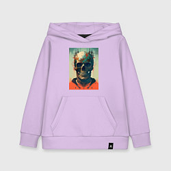 Толстовка детская хлопковая Ai art skull - fantasy, цвет: лаванда