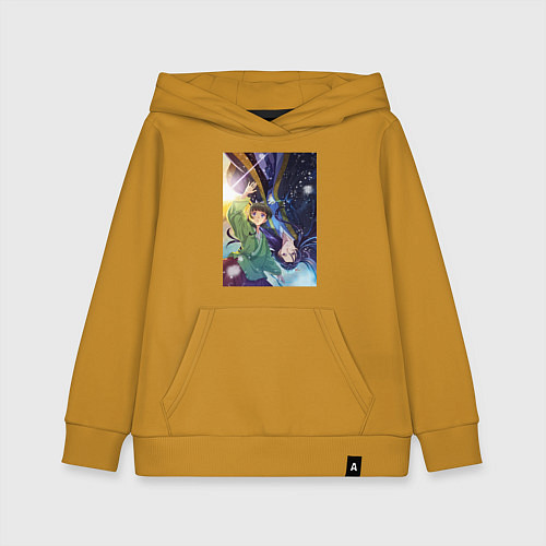 Детская толстовка-худи Монолог фармацевта Маомао Жэньши / Горчичный – фото 1