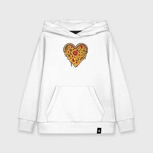 Детская толстовка-худи Pizza heart / Белый – фото 1