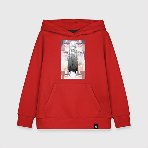 Детская толстовка-худи Эта фарфоровая кукла влюбилась / Красный – фото 1