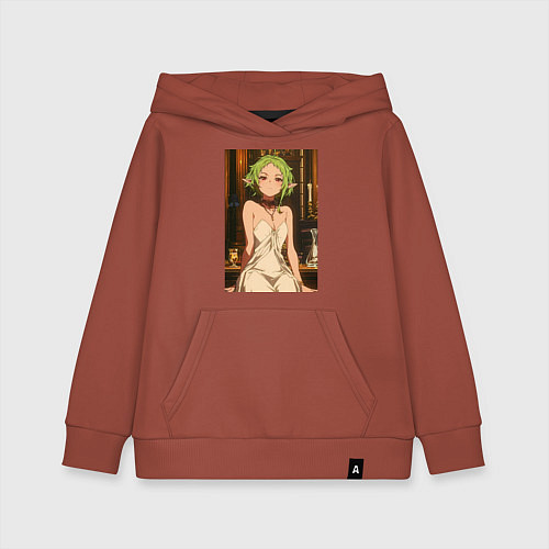 Детская толстовка-худи Реинкарнация безработного Сильфиетта вечернее плат / Кирпичный – фото 1