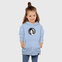 Толстовка детская хлопковая Ретро -лицо девушки шестидесятых, цвет: мягкое небо — фото 2