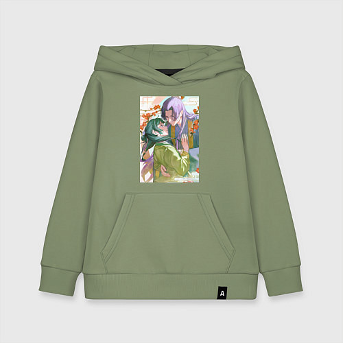 Детская толстовка-худи Монолог фармацевта Жэньши Маомао объятия / Авокадо – фото 1