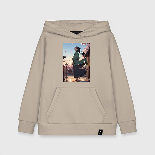 Детская толстовка-худи Монолог фармацевта Маомао во дворце / Миндальный – фото 1