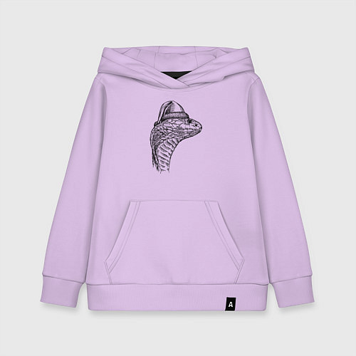 Детская толстовка-худи Новогодняя кобра / Лаванда – фото 1