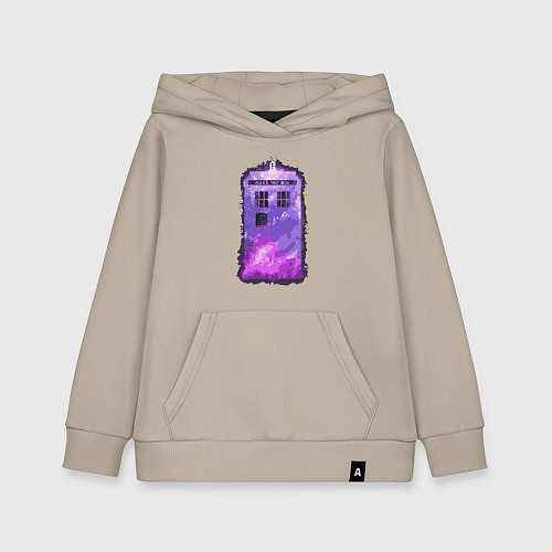 Детская толстовка-худи Violet tardis / Миндальный – фото 1