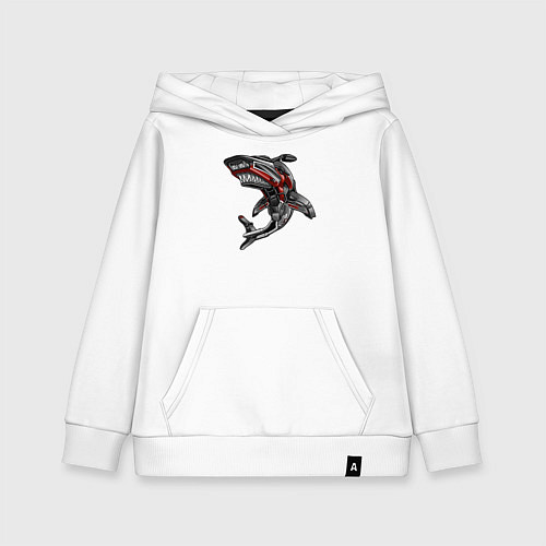 Детская толстовка-худи Мото акула / Белый – фото 1