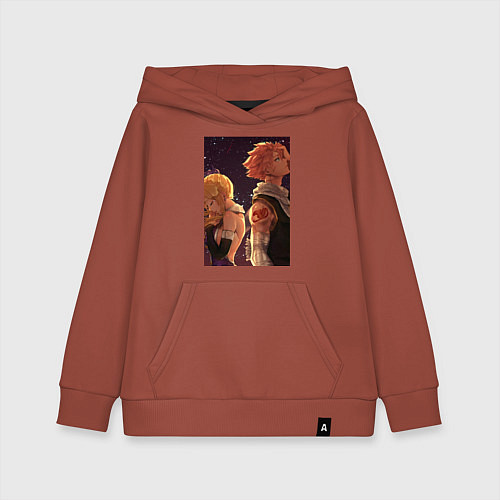 Детская толстовка-худи Хвост Феи Нацу Драгнил Люси Хартфилия / Кирпичный – фото 1