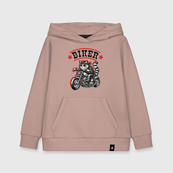 Детская толстовка-худи Мото - кот байкер