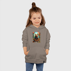 Толстовка детская хлопковая Медведь на медитации, цвет: утренний латте — фото 2