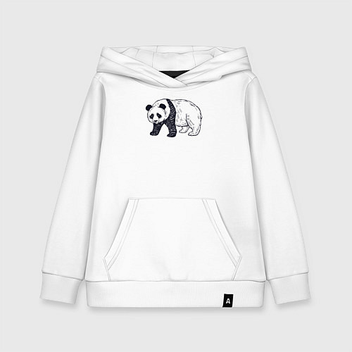 Детская толстовка-худи Панда медведь / Белый – фото 1
