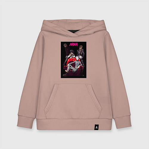 Детская толстовка-худи Нана Осаки группа / Пыльно-розовый – фото 1