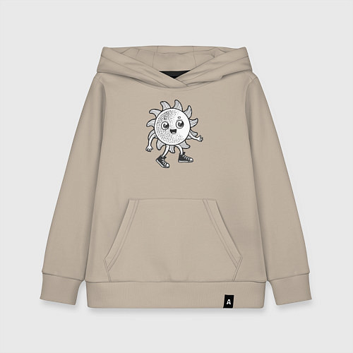 Детская толстовка-худи Солнечный человечек / Миндальный – фото 1