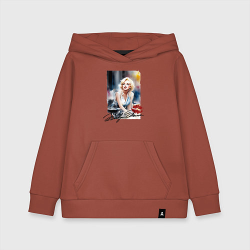 Детская толстовка-худи Мэрилин Монро - звезда / Кирпичный – фото 1