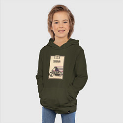 Толстовка детская хлопковая Мотоцикл Yamaha, цвет: хаки — фото 2