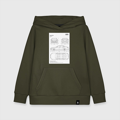 Детская толстовка-худи Audi A8 / Хаки – фото 1