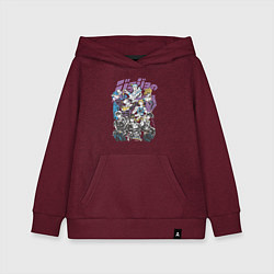 Толстовка детская хлопковая Джоджо JoJo Bizarre Adventure, цвет: меланж-бордовый