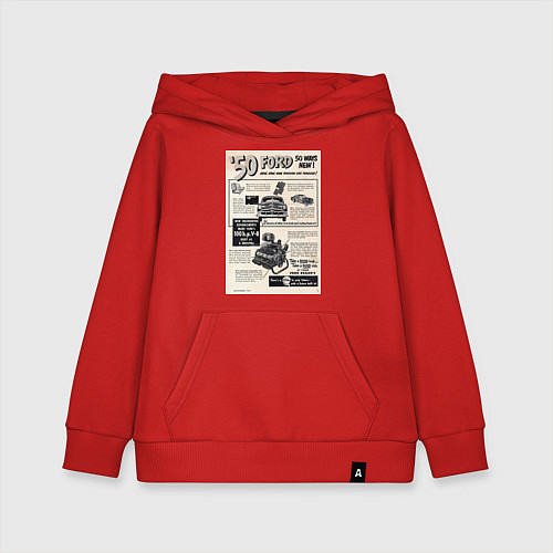 Детская толстовка-худи Ford ретро / Красный – фото 1