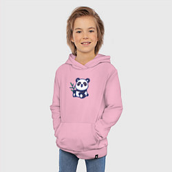 Толстовка детская хлопковая Панда с веточкой, цвет: светло-розовый — фото 2