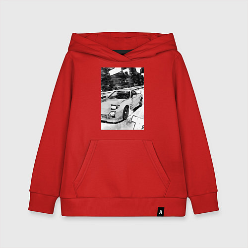Детская толстовка-худи Mazda rx-7 авто / Красный – фото 1