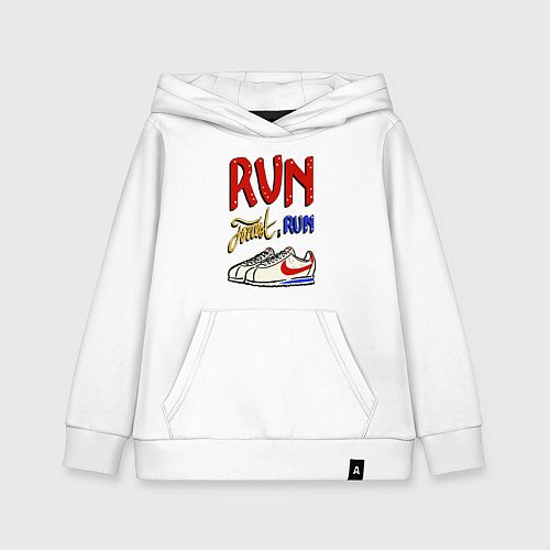 Детская толстовка-худи Форест Гамп - беги Форрест беги / Белый – фото 1