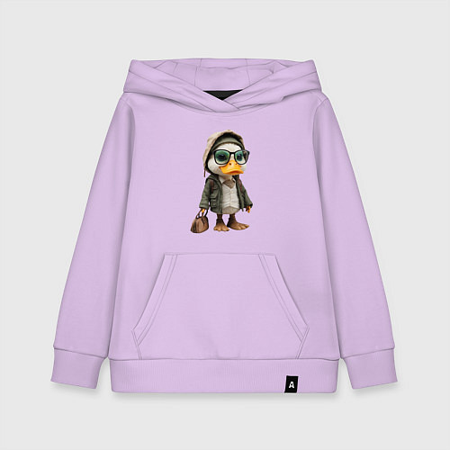 Детская толстовка-худи Утка с сумкой / Лаванда – фото 1