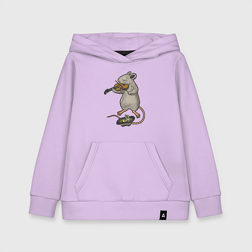 Детская толстовка-худи Мышонок скрипач / Лаванда – фото 1