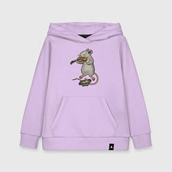 Толстовка детская хлопковая Мышонок скрипач, цвет: лаванда