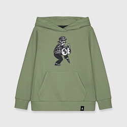 Толстовка детская хлопковая Вор с мешками денег, цвет: авокадо