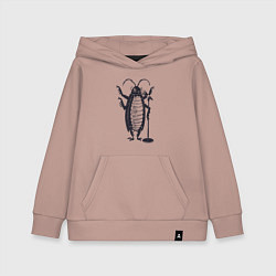 Толстовка детская хлопковая Тараканчик певец, цвет: пыльно-розовый