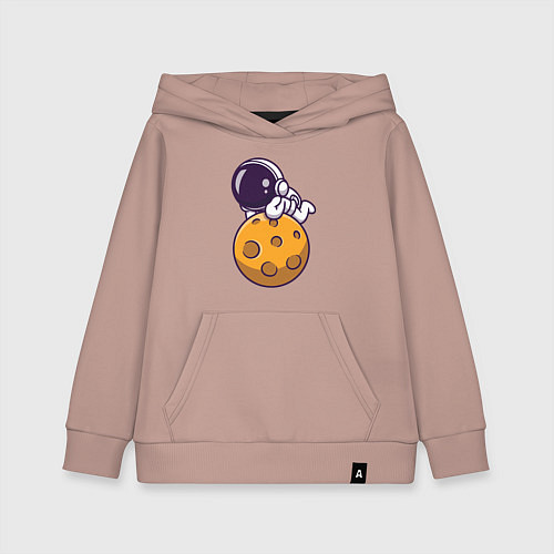 Детская толстовка-худи Отдых на Луне / Пыльно-розовый – фото 1