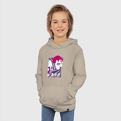 Толстовка детская хлопковая Клинок рассекающий демонов Акадза, цвет: миндальный — фото 2