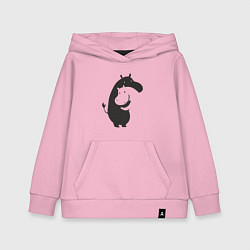 Толстовка детская хлопковая Инь Янь любовь - силуэты бегемотов, цвет: светло-розовый