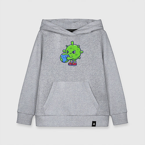 Детская толстовка-худи Вирус и планета / Меланж – фото 1