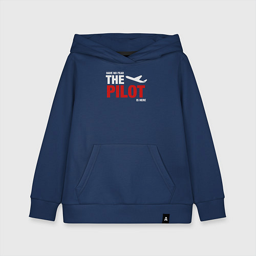 Детская толстовка-худи Не бойся пилот здесь / Тёмно-синий – фото 1
