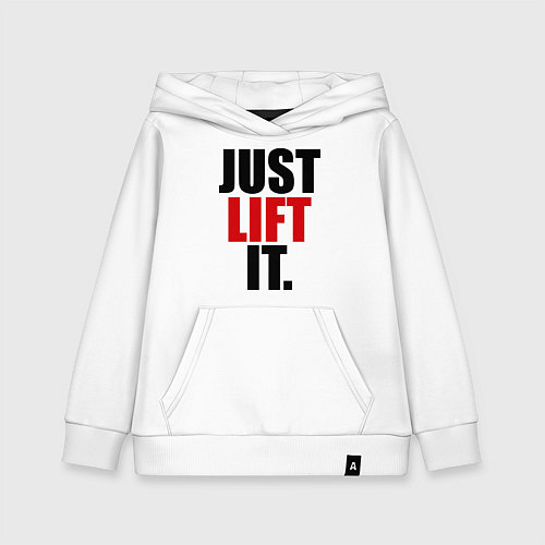 Детская толстовка-худи Just lift it / Белый – фото 1