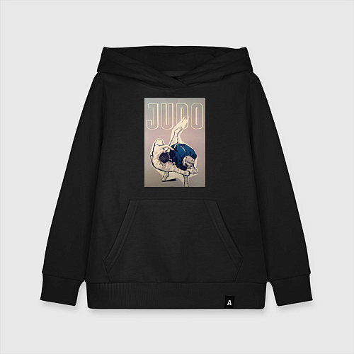 Детская толстовка-худи Дзюдо бросок через бедро / Черный – фото 1