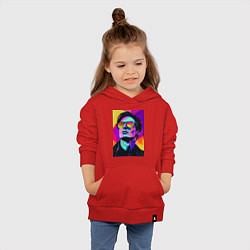 Толстовка детская хлопковая Портрет Дурова pop art, цвет: красный — фото 2