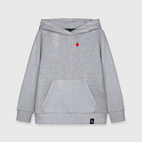 Детская толстовка-худи Группа крови: четвертая отрицательная / Меланж – фото 1