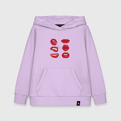 Детская толстовка-худи Коллекция красивых губ / Лаванда – фото 1