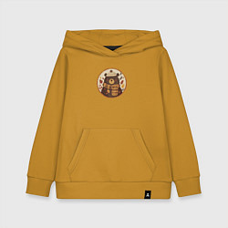 Толстовка детская хлопковая Осенний мишка, цвет: горчичный