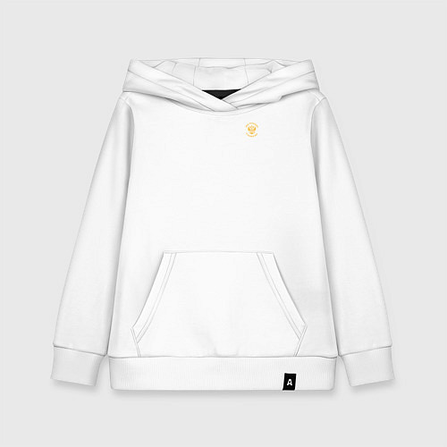 Детская толстовка-худи Мы русские с нами Бог герб желтый патриоты 2 / Белый – фото 1