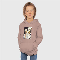 Толстовка детская хлопковая Ван-Пис Луффи джойбой, цвет: пыльно-розовый — фото 2