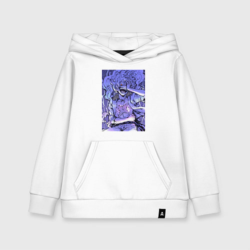 Детская толстовка-худи Ван-Пис Луффи улыбается / Белый – фото 1