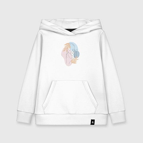 Детская толстовка-худи Арт младенец в руках мамы / Белый – фото 1