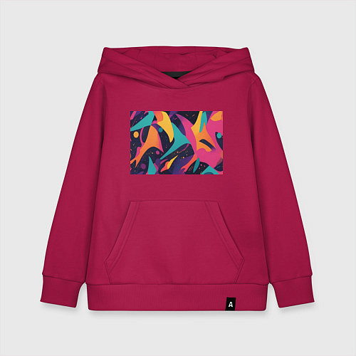 Детская толстовка-худи Космос яркая абстракция / Маджента – фото 1
