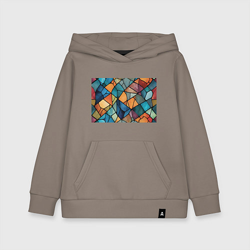 Детская толстовка-худи Мозаика цветное стекло / Утренний латте – фото 1