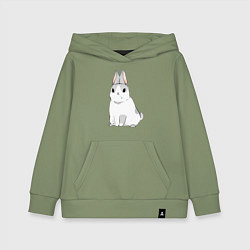 Толстовка детская хлопковая Кролик жует траву, цвет: авокадо